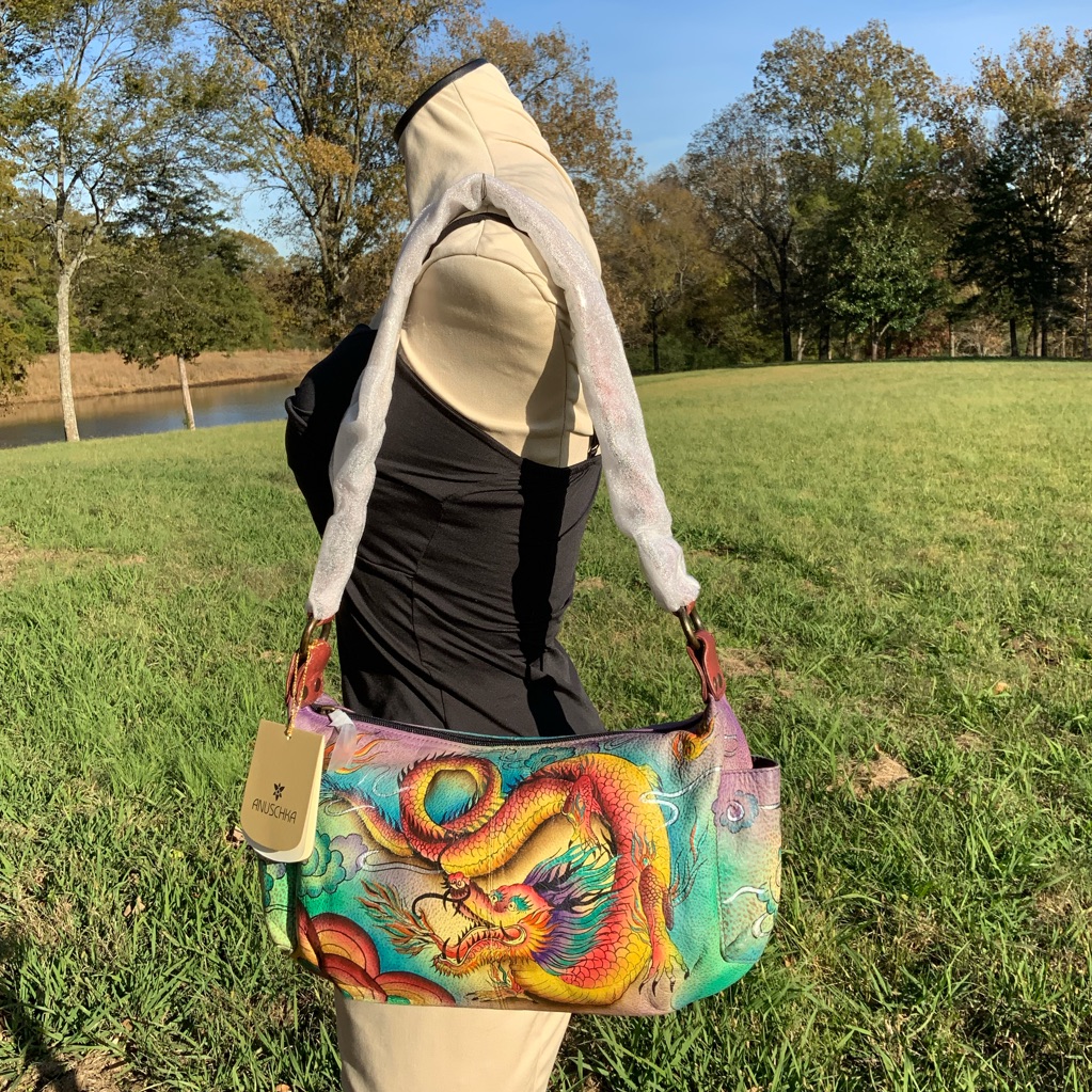 Nwt Anuschka Imperial Dragon East West Hobo Shoulder Bag***Very Rare Collectible